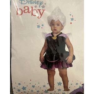 DISNEY BABY 12-18 MONTHS URSULA VILLIAN LITTLE MERMAID COSTUME DRESS & HEADPIECE